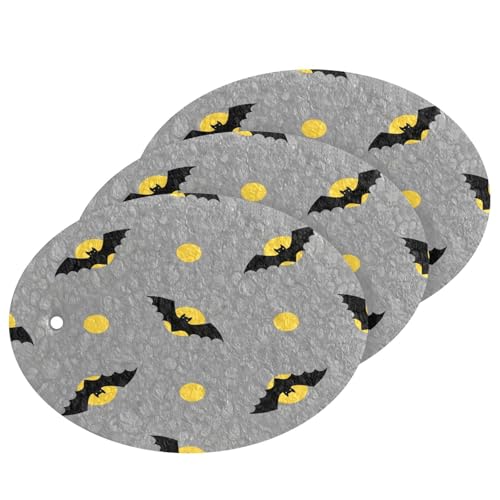 Bats Halloween Elements Dish Scrub Sponges Kitchen Non Scratch Reusable Compressed Cellulose Sponge Hanging for Household Cleaning Washing Dishes Pots and Pans 3 Pack - color: Pattern13