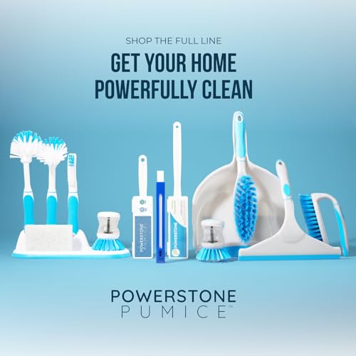 Powerstone Pumice Stone Toilet Bowl Cleaner with Handle (6-Pack) – Heavy-Duty Hard Water Stain Remover for Toilets, Grills, Tiles, and Pools – Non-Scratch Scouring Stick for Deep Cleaning - size: 1 Count (Pack of 6)