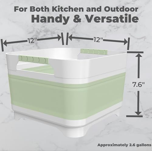 GIMWA Wash Basin for Baby Bottles, Versatile Wash Tub for Kitchen, RV, Outdoor Camping Sink, Sturdy Bottle Tub Easy to Clean (Green) - color: Green
