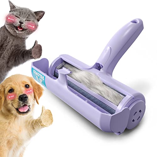 DELOMO Pet Hair Removal Tool, Pet Hair Remover - Lint Roller for Pet Hair - Cat and Dog Hair Remover for Couch, Furniture, Carpet, Car Seat, Reusable Lint Roller with Fur Bin, Pet Owner Essential - color: C: Purple（limited Color）