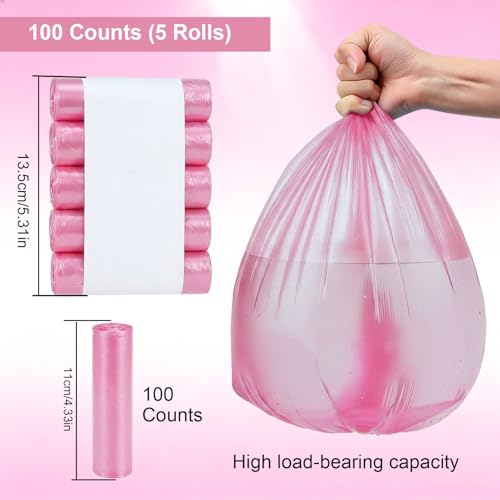 Drawstring Trash Bag 100PCS, Leakproof Small Trash Bags, Unscented Small Garbage Bags, 15 Liter Mini Wastebasket can Liners for Office Bedroom Bathroom, Red - color: 100Red