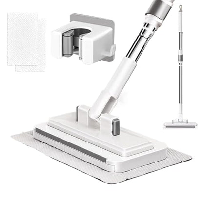Clip On Mini Mop – Lazy Cleaning Tool, No Wash Mop, Wet Dry Cleaner | Zero Contact Design, Includes Two Reusable Microfiber Heads and Holder for Crevices Floors Tiles