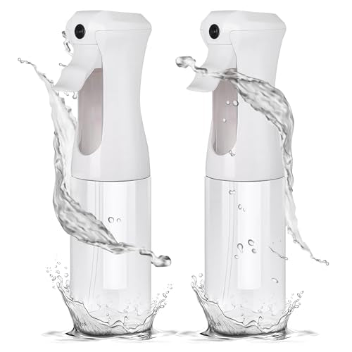 Aquableu Spray Bottle for Hair – Continuous Mist Spray Bottle for Hair Care, Styling, Cleaning, Plants, Pets & Essential Oils (Pack of 2 - Clear, 6.76oz/200ml) - color: Clear - Pack of 2
