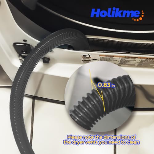 Holikme Dryer Vent Cleaner Kit 2 Pieces - Upgraded Dryer Lint Screens Cleaner Brush Part, Dryer Lint Vacuum Attachment Fit for Most Vacuum Cleaner, Dryer Lint Brush, Black - color: Black