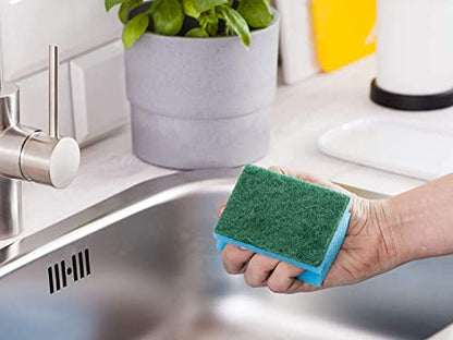 York Non-Abrasive Cleaning Scouring Scrub Sponge for Kitchen Scratch Proof Kitchen Utensil Scrubber Pads for Pots, Pans , Non-Stick Cookware Scrubbers Use for Kitchen, 9.5X7X4.5 Cm-3 Pieces