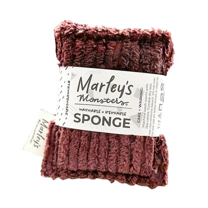 Marley's Monsters Chenille Washable Sponge – Reusable Eco-Friendly Kitchen Scrubber – Soft 100% Cotton Chenille & Recycled Foam – 3.5" x 5" Handmade in USA (Cocoa) - color: Cocoa
