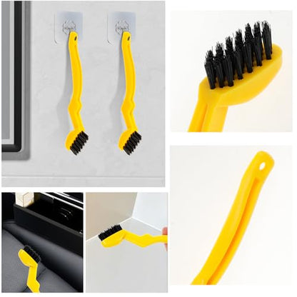 4pcs Bathroom Gap Cleaning Brush, Small Crevice Cleaning Brushes, Hand-Held Groove Gap Cleaning Tools, Sliding Door or Window Track Cleaning Brush, Ideal for Gaps, Crevices, and Window Tracks