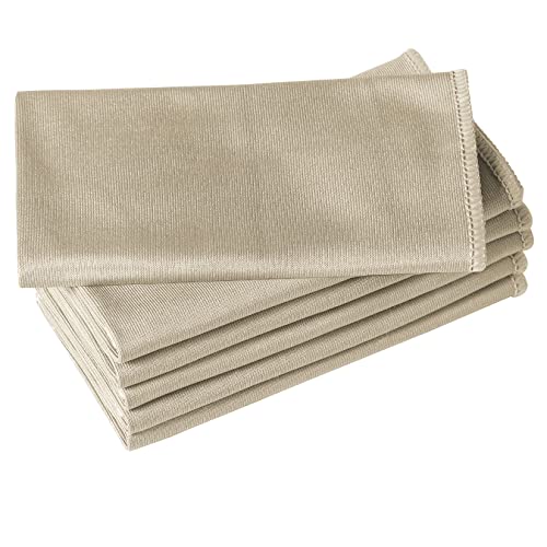 Puomue 6 Pack Microfiber Glass Cleaning Cloth, 16 Inch X 16 Inch, Lint Free Quickly Clean Window, Glasses, Windshields, Mirrors, and Stainless Steel, Camel - color: Camel