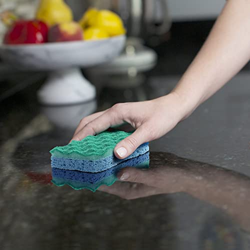 O-Cedar Scrunge Non-Scratch Scrub Sponge (Pack of 6) | Rinse-Clean Surface | Safe for Nonstick Cookware, Glass & All Hard Surfaces - size: 6 Count (Pack of 1)