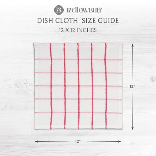 100% Cotton Kitchen Towels and dishcloths Sets, Super Soft & Absorbent, Dish Cloths for Washing Dishes, Dish Towel for Kitchen, 2 RED Dish Towels and 4 RED Dish Cloths - color: Red (Dt & Dc Combo)