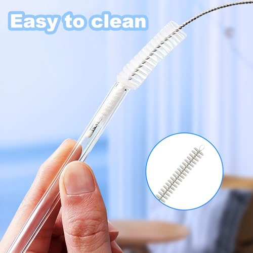 6 Pack Straw Cleaner Brush for Stanley, Reusable Extra Long Straw Cleaner for 40/30/20 oz Stanley Mug, 10mm Wide Drinking Straws Cleaning Brush for Sippy Cup, Water Bottle and Tubes