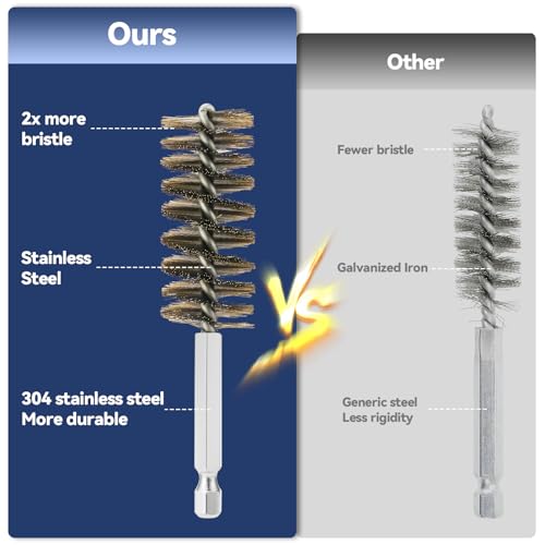 16 Pcs Wire Bore Brush for Drill，Stainless Steel Drill Brush Set，with 1/4 Inch Hex Shank, Power Drill Attachment for Polishing, Rust and Tube Cleaning (5/16" - 1-1/8") - size: "S"+"L" 16PCS