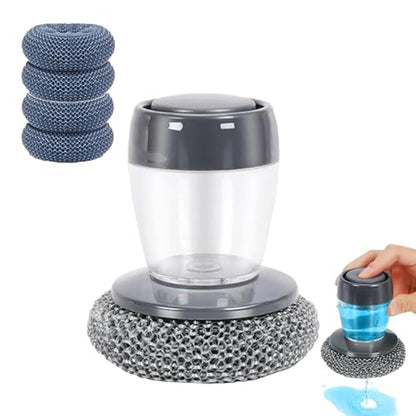 Comfort Grip Soap Dispensing Kitchen Scrub, Soap Dispensing Dish Brush for Cleaning Dishes, Pots, Pans & Sinks, Replaceable Cleaning Brush with Built-in Liquid Dispenser (1Pcs) - color: 1pcs
