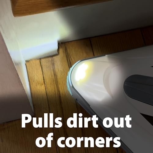 Zippi Sweeper Pro - 2025 New and Improved Lightweight Sweeper, Perfect for Short Carpet Hardwood and Tile, Triangular Design Allows for Sweeping in Corners, LED Light, 1 Hr Cleaning Time - style: Zippi Sweeper Pro