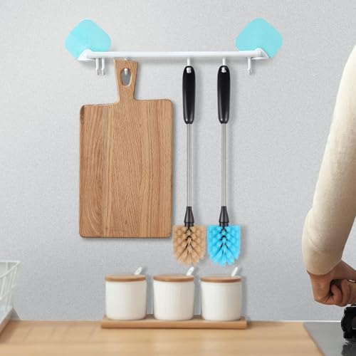 SEQ Bottle Brush Set 2 Pack – Long Handle Water Bottle Cleaning Brush with Stainless Steel Handle & Small Detail Brush, Nylon Bristles for Narrow Neck Bottles, Sports Bottles, Tumblers & Baby Bottles