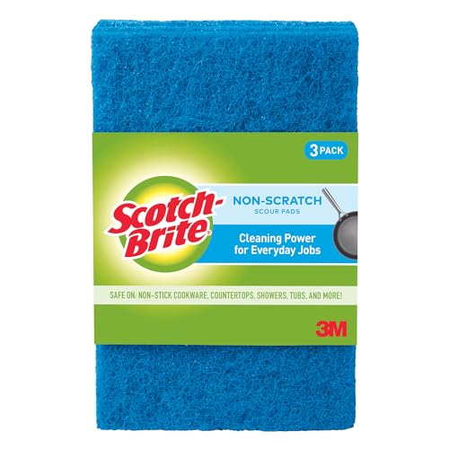 Scotch-Brite Zero Scratch Scour Pads, 6 in. x 3.8 in. (Blue) / 3-Pack