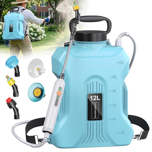 Tarden 3.5 Gallon Battery Powered Backpack Sprayer - Electric Garden Sprayer with USB Rechargeable Handle, Telescopic Wand & 5 Nozzles for Lawn Care 12L - size: 3.5 Gallon