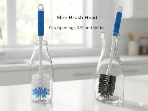 Bottle Brush Cleaner Set, Long Water Bottle Brushes with Dual & Stiff Bristles for Tumblers, Cups, Glassware & Baby Bottles, 4 Pack - color: 4 Pack