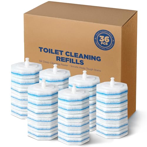 36 Count Toilet Wand Refills For Clorox Toilet Wand, 5X Cleaning Power Toilets Bowl Cleaners With Exclusive Formula, High-Density Disposable Toilets Brush Scrubber - No Falling Apart, Fresh Fragrance