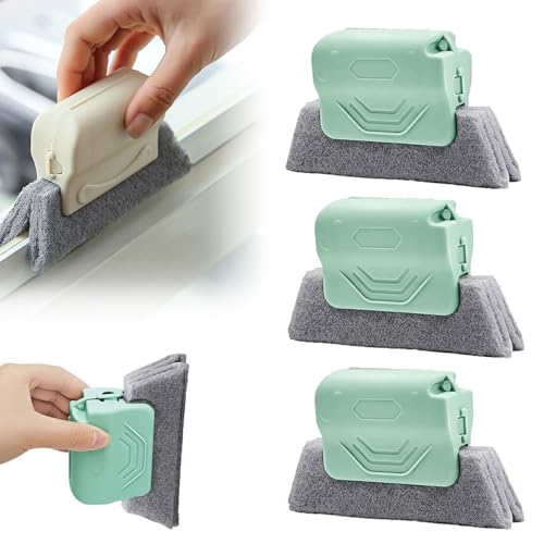 Magic Window Track Cleaner, 2026 New Window Groove Cleaning Brush Tools Set, Hand-held Window Track Cleaner Brushes Tools Set for Window lides Gaps Tile Lines Shutter Car Vents (Green 3pcs) - color: Green 3pcs