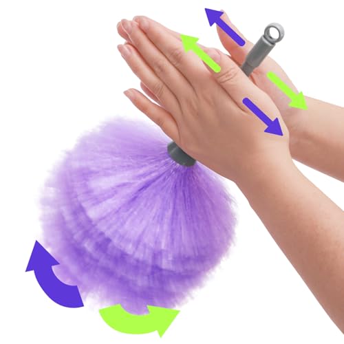 Goaste 12 Pack Microfiber Delicate Duster, 12.8 Inch Fluffy Feather Dusters with Plastic Handle, 2 Colors Electrostatic & Washable Cleaning Tool for TV Screen, Car, Laptop, Keyboard (Purple & Gray)