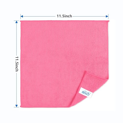 HOMEXCEL Pink Microfiber Cleaning Cloth, 8 Pack Cleaning Towels for Kitchen, Lint Free, Scratch-Free, Highly Absorbent, and Reusable Cleaning Rags for House, Window and Glass, Cars, 11.5 X11.5 inch - color: Pink