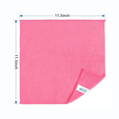 HOMEXCEL Pink Microfiber Cleaning Cloth, 8 Pack Cleaning Towels for Kitchen, Lint Free, Scratch-Free, Highly Absorbent, and Reusable Cleaning Rags for House, Window and Glass, Cars, 11.5 X11.5 inch - color: Pink