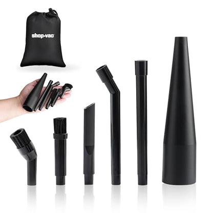 Shop-Vac Micro Cleaning Nozzle Kit, 1-1/4" Detailed-Cleaning Attachments for Compact Wet Dry Shop Vacuum, Storage Bag Included, 6 Pieces