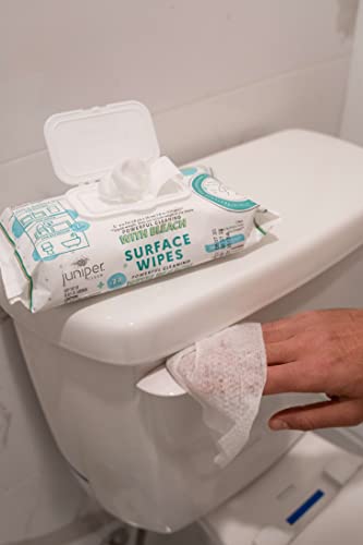 Juniper CLEAN 3 Pack Surface Cleaning Wipes with Bleach, All-Purpose Cleaner for Bathroom, Kitchen, Office, 216 Count Soft Flow, Fresh Scent, Lint Free & Durable - size: 72 Count (Pack of 3)