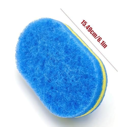 Cleaning Sponge Brush for Bathroom,Shower Sponge Scrubbing Brush with Ergonomic Handle-(Blue Yellow) - color: Blue Yellow