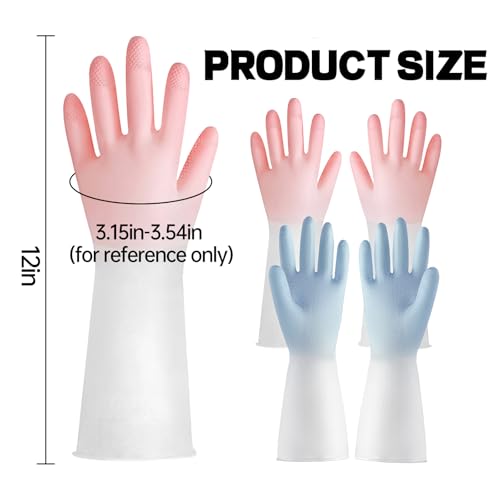 Rubber Gloves for Dishwashing,Cleaning Gloves for Women Dish,Dishwashing Gloves Medium Best.Pefect for Woman Men(2 Pairs M).