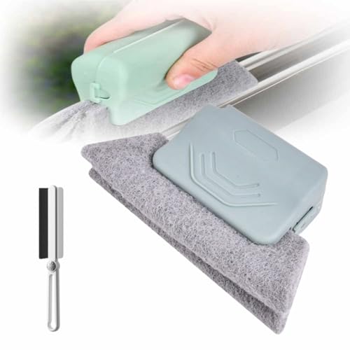 Window Groove Cleaning Brush,2024 New Hand-held Magic Window Track Cleaner Tools Set,Groove Cleaning Brush Window or Sliding Door for Sliding Door, Sill, Tile Lines, Shutter (Gray) - color: Gray