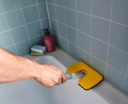 Joseph Joseph CleanTech 2-in-1 Bathroom Tub Shower Cleaning Scrubber with Microfiber pad and Abrasive Scouring Pads - style: Surface Scrubber