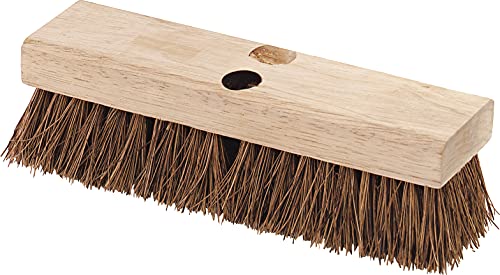 SPARTA Flo-Pac Palmyra Floor Scrubber, Deck Cleaning Brush, Outdoor Broom with Palmyra Bristles for Outdoor Surfaces, 10 Inches, Tan, (Pack of 12)