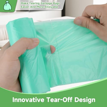 1.2 Gallon Small Biodegradable Trash Bags - Green Mini Garbage Bags (Fit 1-1.3 Gallon) 5 Liter 100 Count Unscented Compostable Tiny Little Waste Basket Kitchen Office Bathroom Liner Heihaily - style: Bio-1.2gal Green 100