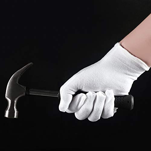 6 Pairs White Cotton Gloves for Dry Hands Eczema SPA Moisturizing - Work Glove Liners for Serving Costume Inspection - color: 6 Pairs