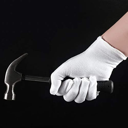 12 Pairs White Cotton Gloves for Serving Inspection Costume - Cloth Gloves for Dry Hands Eczema SPA Moisturizing - color: 12 Pairs