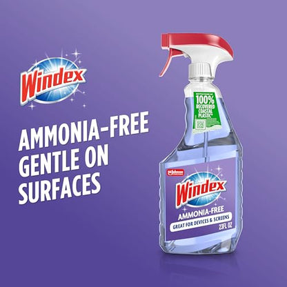 Windex Glass and Window Cleaner Spray Bottle, Ammonia Free, Packaging Designed to Prevent Leakage and Breaking, Surface Cleaning Spray, Crystal Rain Scent, 23 Fl Oz - size: 23 Fl Oz (Pack of 1)