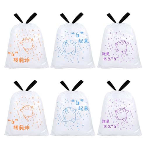 Alipis Thickened Portable Drawstring Refuse Bags 69pcs 50x55cm, Household Large Trash Bags for Waste Bins ≤37cm Diameter, Heavy-duty Kitchen Garbage Disposal