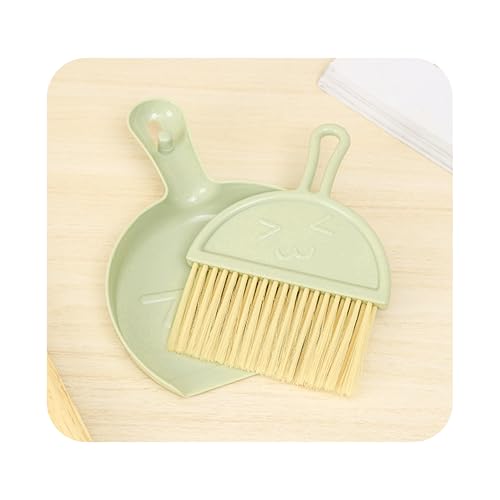 Green Mini Broom and Dustpan Set, Small Handheld Brush Combo for Kids Kitchen Counter Table Desk Car and Pet Area Cleaning - color: Green