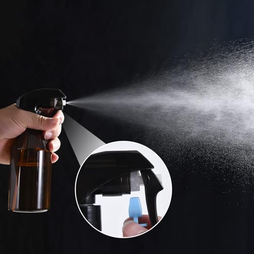 Plastic Spray Bottle,10oz/300ml Refillable Empty Spray Bottles for Cleaning,Small Spray Bottle with Adjustable Nozzle,Spray Bottles for Essential Oils,Hair,Plants,Cooking,Cleaning Solutions - color: Brown