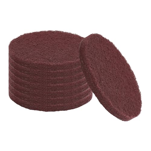 uxcell 8Pcs Scrubber Scouring Pad, 4 Inch 800 Grits Drill Power Brush Hoop and Loop Scrub Pads Discs Polishing Pad for Household Furniture Automotive Cleaning, Dark Red - color: Dark Red, size: 4 Inch 800 Grits