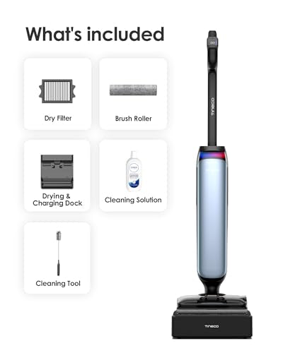 Tineco Floor One S9 Artist Pro Wet Dry Vacuum Cleaner, 22kPa Suction, 360° SmoothDrive, Anti-Tangle Design, 185°F Flashdry, 75 Min Runtime, Dual-Edge Cleaning, 180° Lay-Flat - style: S9 Artist Pro