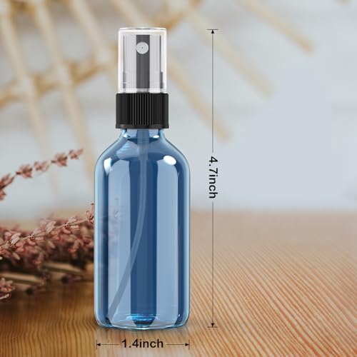 Wedama 2 oz Mini Glass Spray Bottles, Empty Small Spray Bottles with Funnel Dropper, Fine Mist for Hair, Travel, Plants, Cleaning Solutions and Skin Care (4 Pack Indigo Blue) - color: Indigo Blue, size: 2 Ounce (Pack of 4)