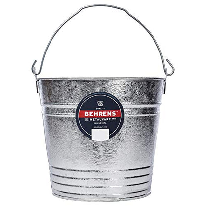 Behrens 1214 Hot-Dipped Galvanized Steel Utility Pail, 14-Quart, Gray - size: 14-Quart, style: Hot Dipped