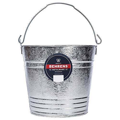 Behrens 1214 Hot-Dipped Galvanized Steel Utility Pail, 14-Quart, Gray - size: 14-Quart, style: Hot Dipped