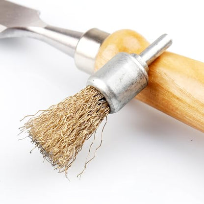 Brass Coated Wire Brush Set for Drill, 1/4 Inch Shank,Crimped Carbon Steel Bristles for Rust Removal, Paint Stripping, Corrosion Cleaning, Surface Scrubbing, Deburring (20mm,20pcs) - size: 20mm,20pcs
