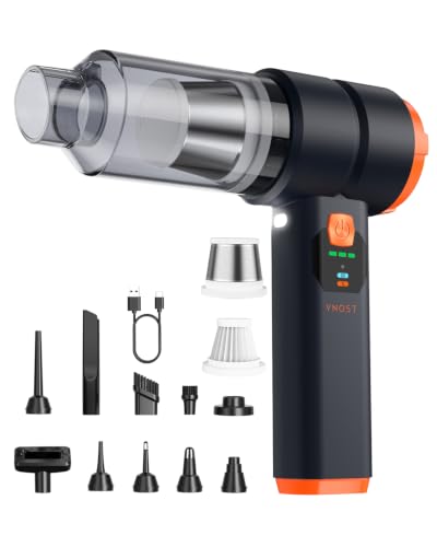 Portable Cordless Car Vacuum,4-in-1 Handheld Cordless Vacuum with 30000Pa Suction,130000 RPM,6800mAh Battery,10 Nozzles,Rubber Paint Material for Car,Home,Birthday Gifts for Men Dad Husband(Ink Black) - color: Ink Black