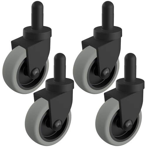 3 Inch Mop Bucket Replacement Casters Set of 4 Heavy Duty Non-Marking TPR Caster Wheels No Brake for Rubbermaid Mop Models 7570-l2,7571,7580,7581 Wavebrake(Black) - style: 3 Inch-19/32"x1-4/9"