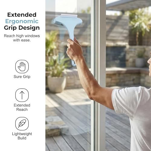2 in 1 Window Squeegee Cleaner Tool, Multifunctional Window Screen Cleaner Brush with Squeegee, 2026 New Window Cleaning Brush with Detachable Handle, Double Sided Wet & Dry Dual Use (White Green) - color: White Green